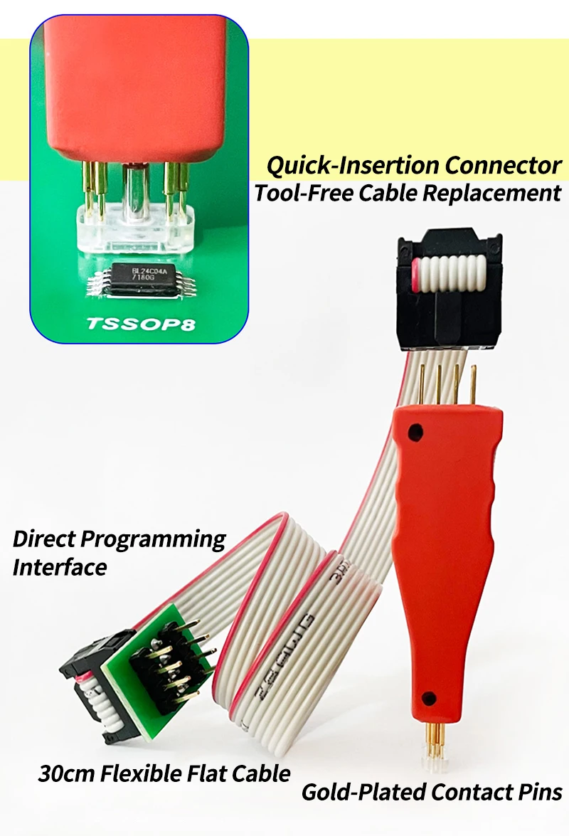 1PCS TSSOP8/MSOP8/Mini MSOP8 Chip Download Brennen Schreiben Sonde Elastische Block Brennen Nadel Auto Instrument Programm verbindung Kabel – Detail 4