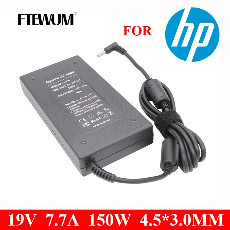 19.5V 7.7A 150W 4.5*3.0Mm Adattatore Ca Per Laptop Per Hp Zbook 15U G3 G4 Per Hp Zbook 15 G3 G4 Zbook Studio G3 G4 Omen 15 775626-003
