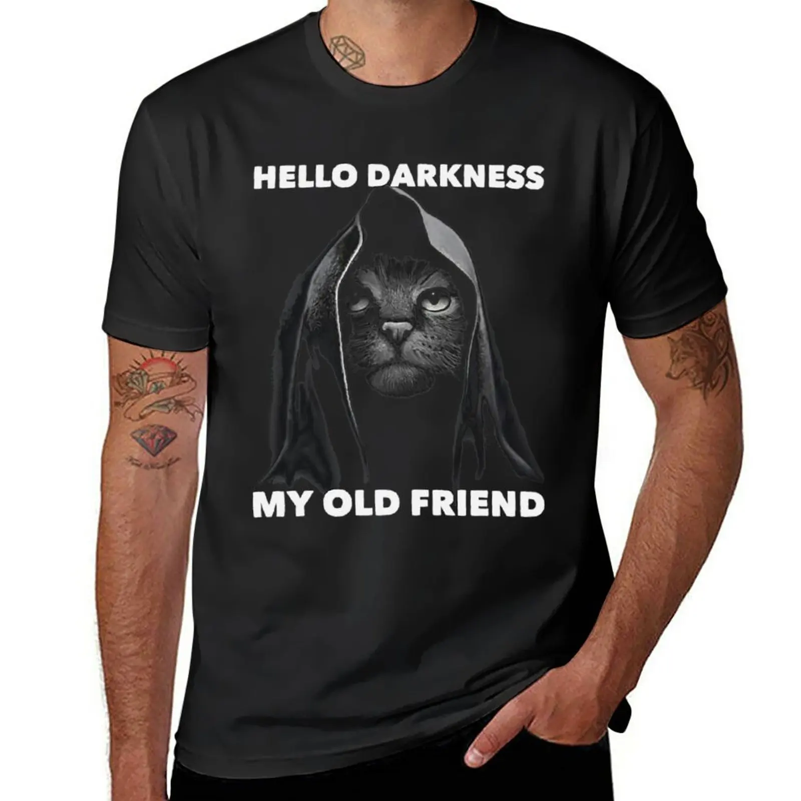 

New HELLO DARKNESS MY OLD FRIEND T-Shirt Anime t-shirt Short sleeve tee t shirts for men pack