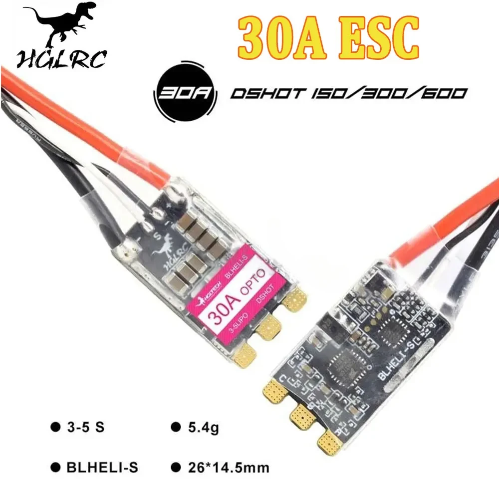 HGLRC 30A 30AMP 3-5S BLHELIS 16,5 BB2 DSHOT600 бесщеточный ESC для RC FPV Racing Freestyle Drone