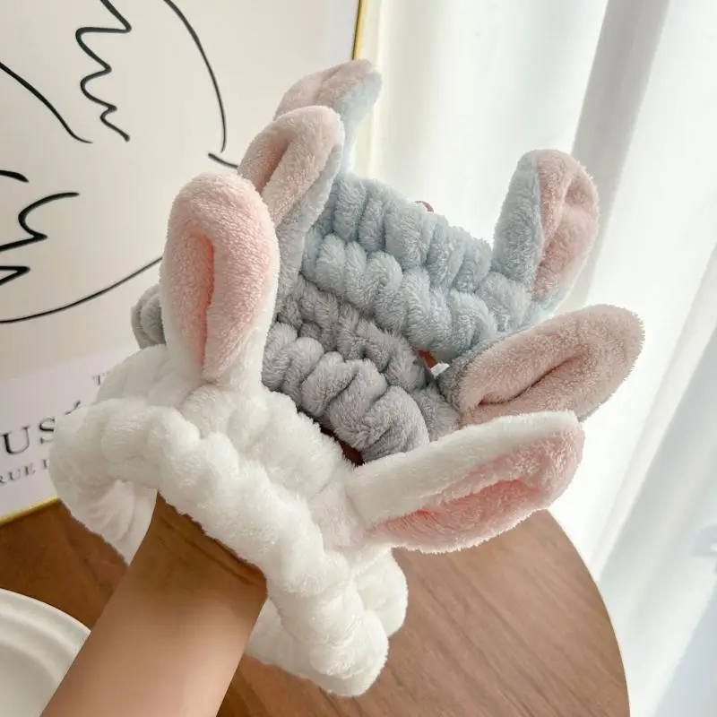 Bonboho Women Girls Cute Hair Bands Plush Rabbit Ears Headband 2024 Fashion Hair Accessory Stretchy Elastic Wash Hairband