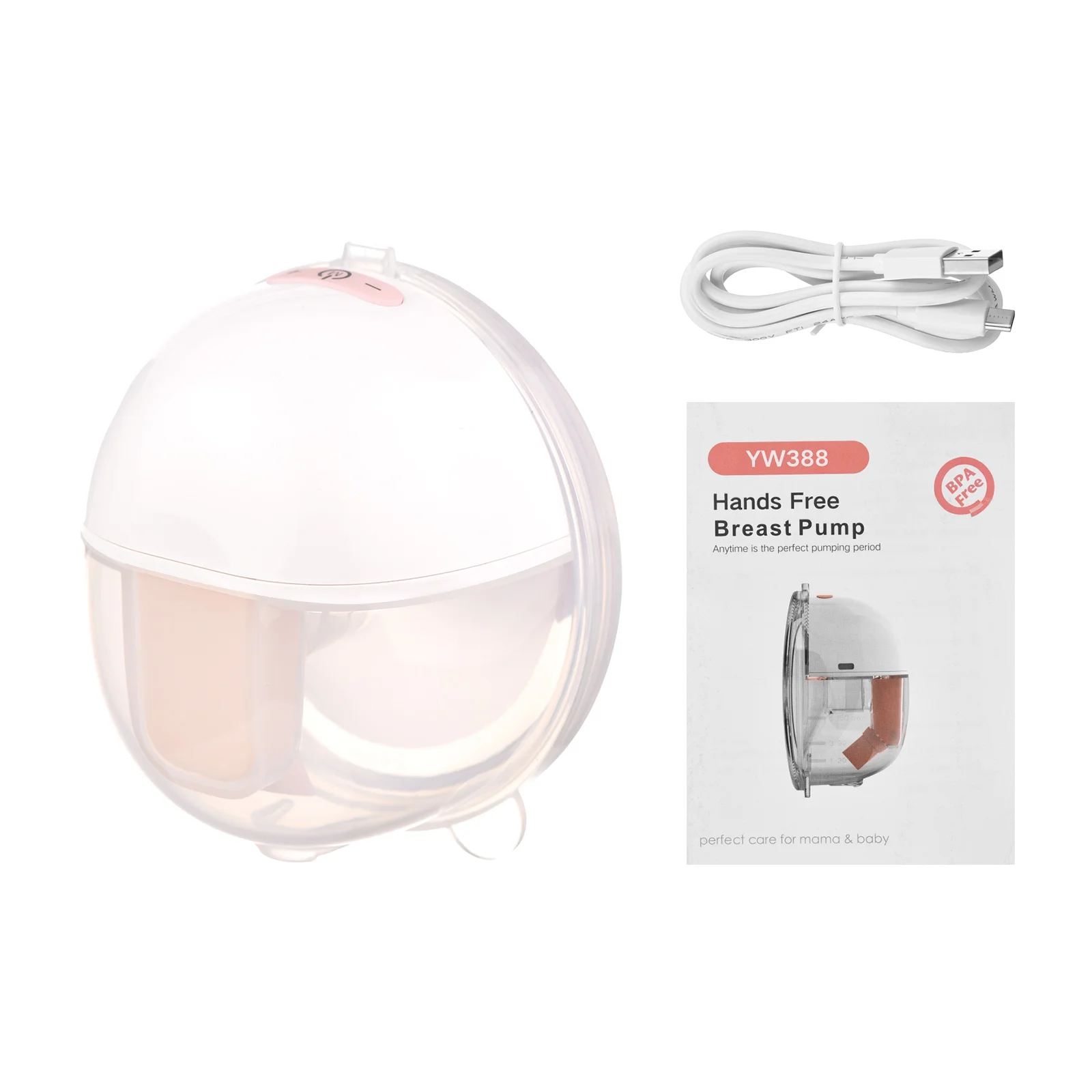 Electric Breast Pump Wearable Hands Free Silent Pain Free Feeding Pump 3 Modes 9 Suction Levels 150ml Capacity for Home Office 6