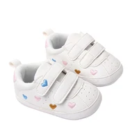 Baby Sneaker PU Leather Heart Star Non-slip Flats First Walking Shoes for Girls Boys 1