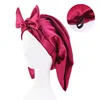 Kawaii Cat Ears Sleeping Cap For Women Silky Satin Bowknot Bonnet Solid Long Hair Night Cap Beauty Hair Care Bonnets Shower Cap 1