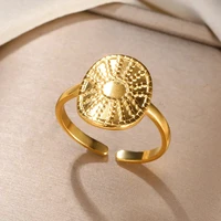 Vintage Ancient Greek Arethusa Goddess Coin Rings For Women Imitation Pearl Zircon Moon Stainless Steel Ring Fashion Jewelry - Image 5