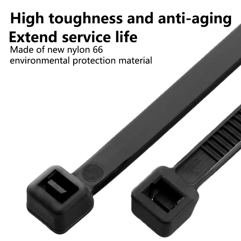 Reusable Cable Ties 1000Pcs Self-locking Plastic Nylon 5X300mm 3X200mm Zip Wraps Strap White/Black