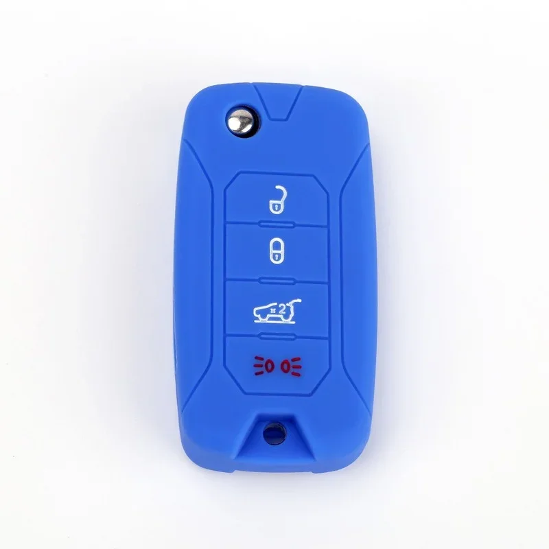 Silicone Car Key Case Cover Shell Bag for Jeep Renegade 4 Buttons Folding Remote Key key case key case cover car key shell