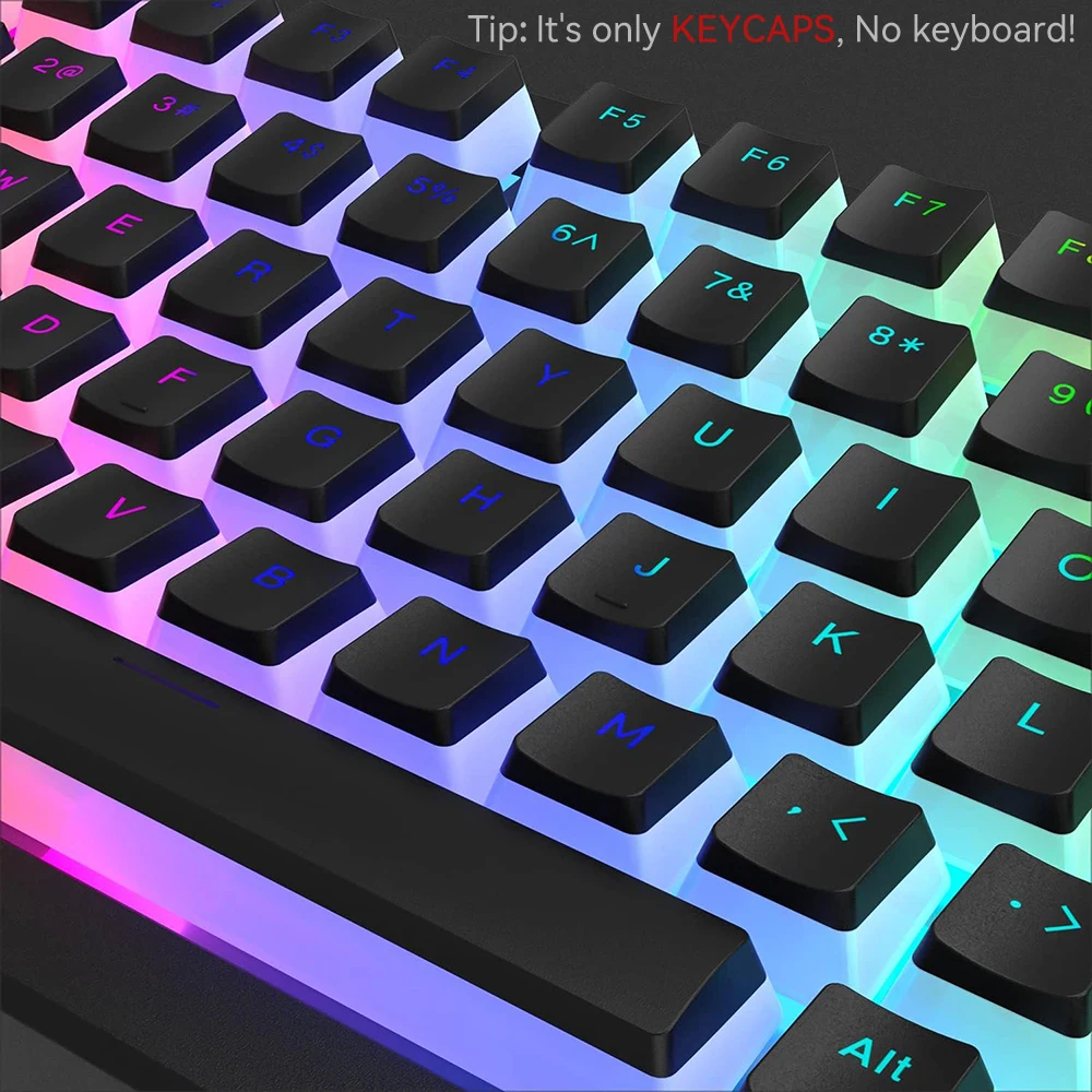 Pudim Pbt Keycaps para Rgb Teclado Mecânico Gaming Double Shot Translúcido 60 80 100 Layout Perfil Oem 129 Chaves - Imagem 6
