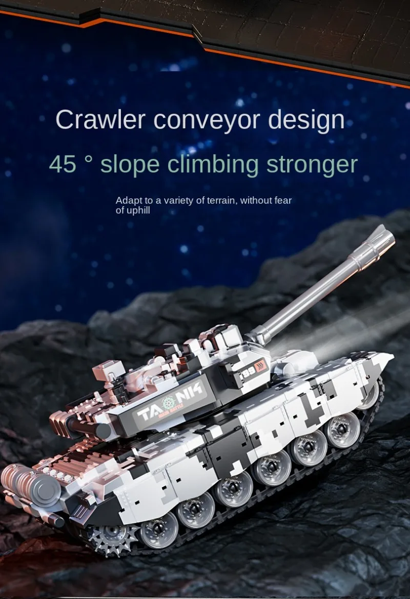 RC Battle Tank Shoot Bullets Remote Control Shooting Tank USB Charge With LED Sound Music Military War Game Electronic Car 4