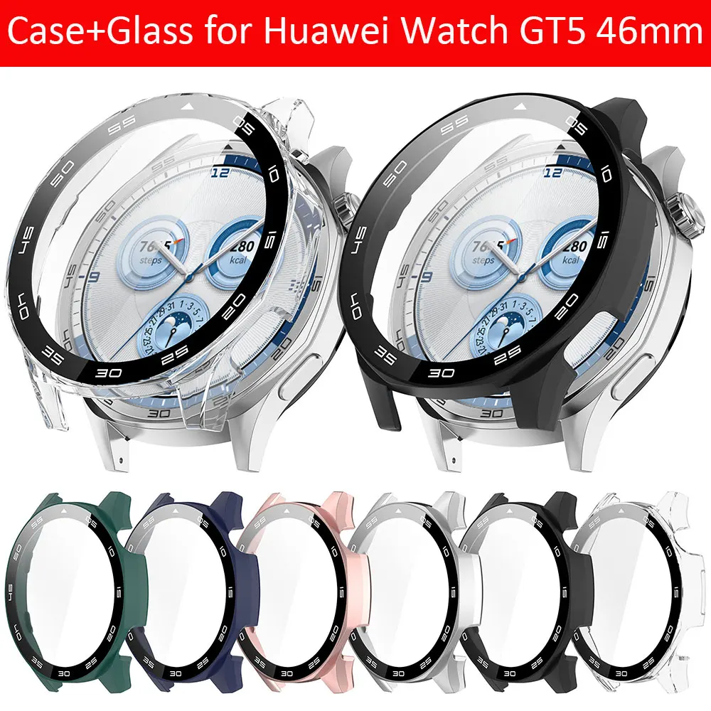 Premium Protective Case & Screen Protector for Huawei Watch GT5 46mm - All-Around Anti-Scratch Bumper Cover