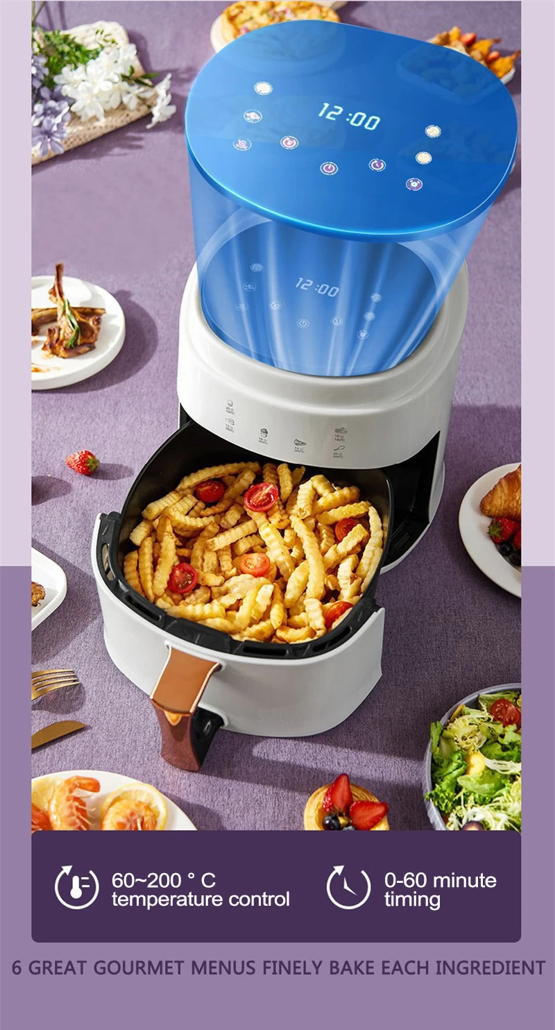 Description Picture 5 of itemAir Fryers 8L Large Capacity 360° Baking Toaster Without Oil Electric Deep Fryer Nonstick Basket Chicken Fryer Sonifer Airfryers