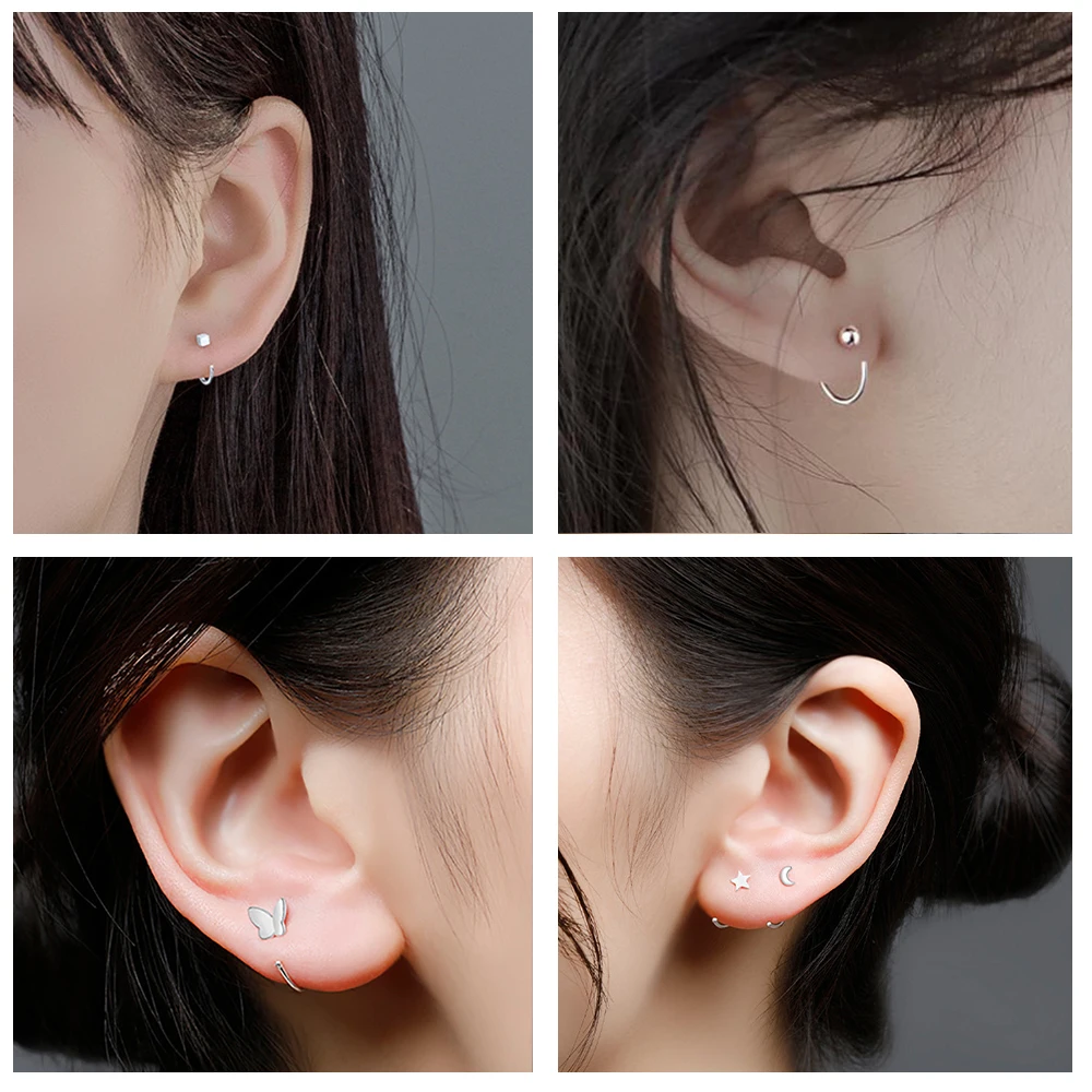 ZS 20G 2PC 999Sliver Open Hoop Earring Gold Plated Circle