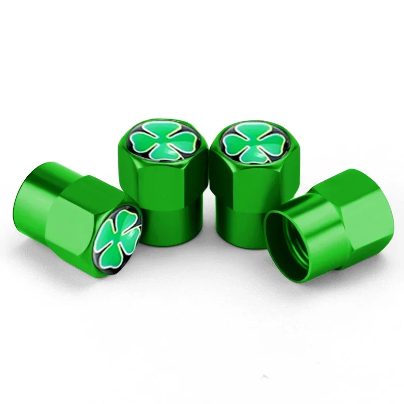 Four Leaf Clover Wheel Tire Valve Caps - Premium Design