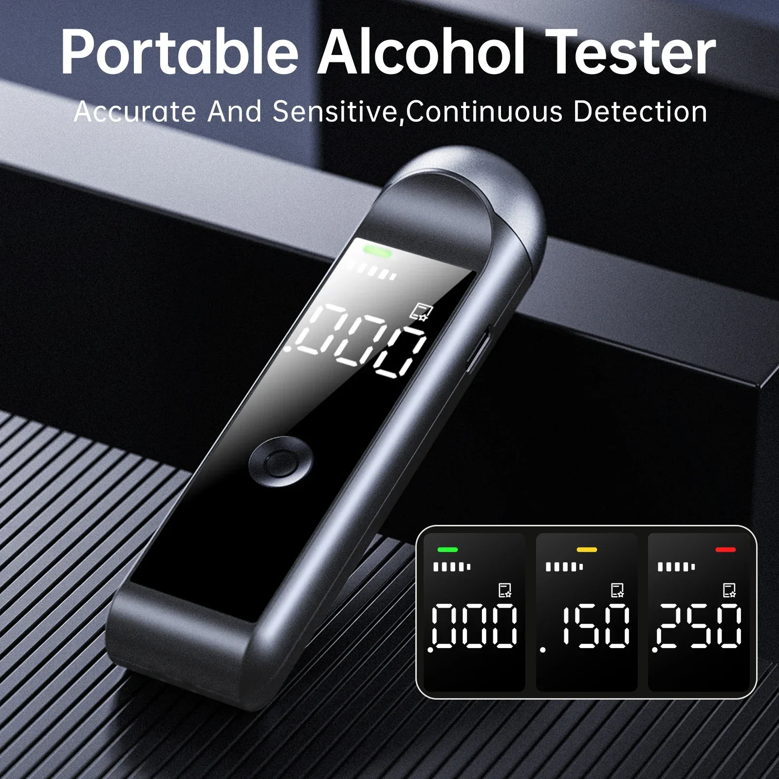 Alcohol Detection Portable Personal Alcohol Analyzer Digital Rechargeable Breathalyzer Testing Tool