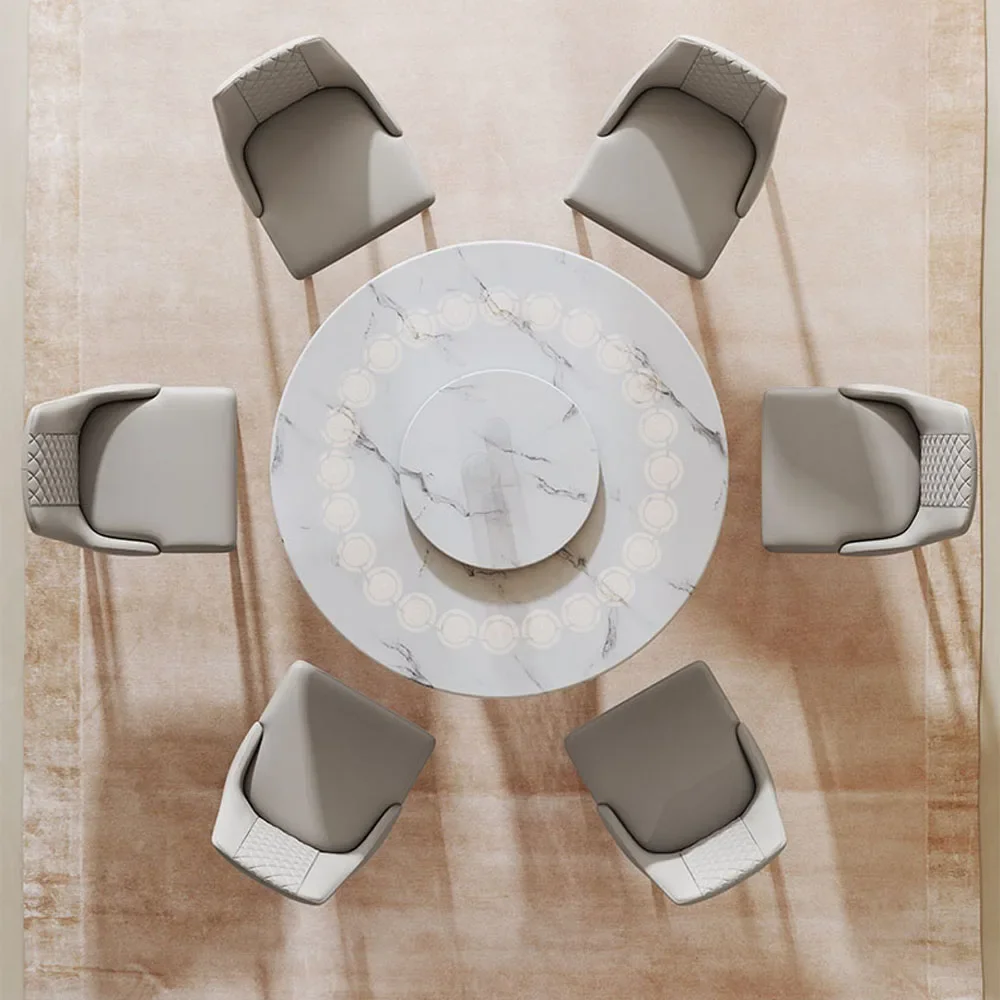 Modern Luxury Round Marble Round Dining Table Set 8 Seater 6 Seaters Restaurant Table Dinning Room Furniture