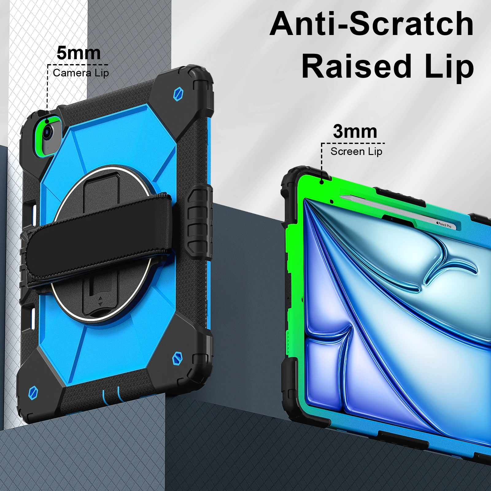 Armor Silicone Case For Ipad Air With Stand And Wristband_voghion.com