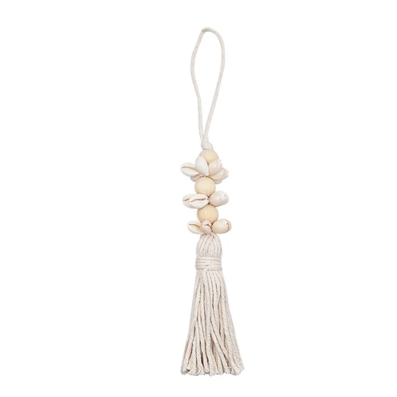 

Cotton Rope Tassels with Wood Beads for Bag Tree DIY Craft Decorations