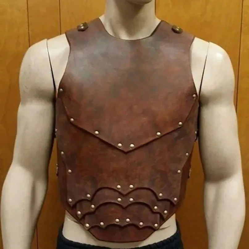 Steampunk Costume Da Uomo Medievale Armor Viking Samurai Warrior Cosplay Punk Spalla Mantello Pauldron Steampunk Gilet In Pelle Armatura