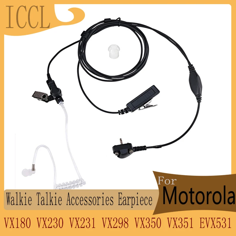 RISENKE-Walkie Talkie Earpiece, Compatible with Motorola Vertex, VX180, VX230, VX231, VX298, VX350, VX351, EVX531, Radio Headset