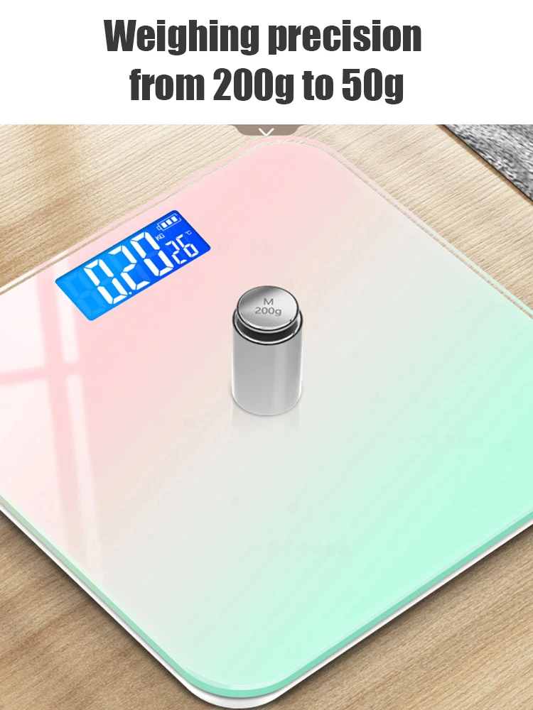 Modern Glass Bathroom Body Fat Scale With Smart Lcd Display_voghion.com