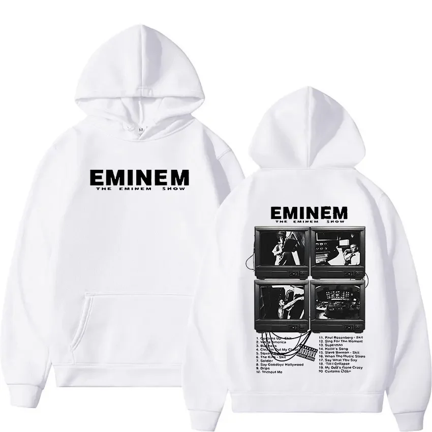 Heiße Rapper eminem World Tour gedruckt Hoodie Männer Frauen High Street Mode Kapuzen pullover Hip Hop Vintage übergroße Pullover