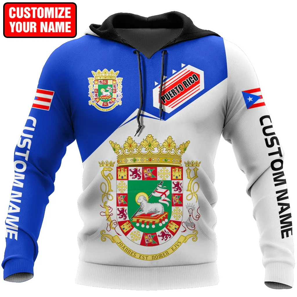 

PLstar Cosmos Customize Name Puerto Rico 3D All Over Printed Mens Hoodie Unisex Casual jacket zip hoodies sudadera hombre MT-59