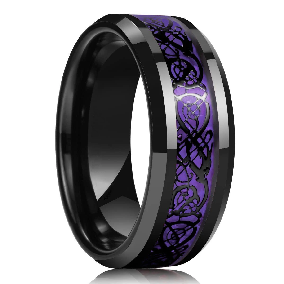 Sleek 8mm Silver Stainless Steel Matte Finish Ring with Beveled Edge – Elegant Unisex Jewelry for Weddings, Parties, and Gifts