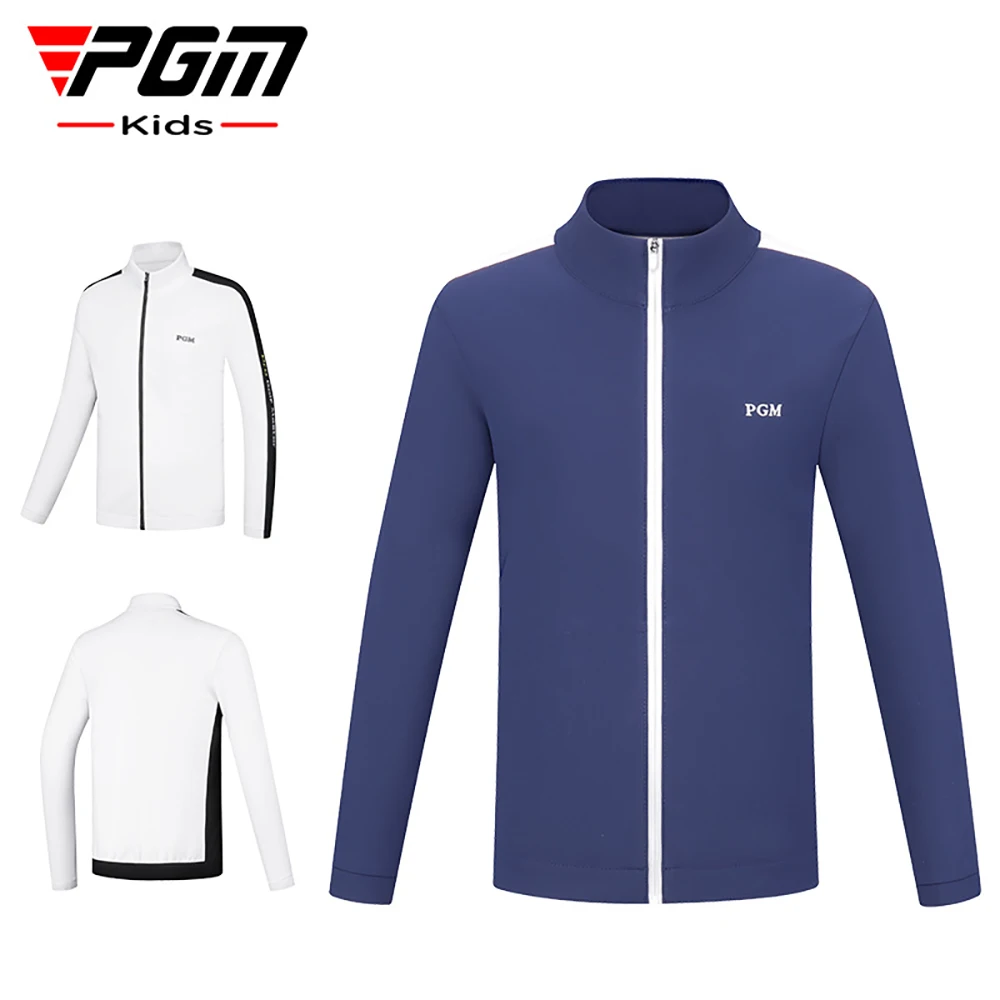 

Golf Jacket Waterproof Jacket With Zipper Long Sleeve PGM Children's Golf Apparel Coat Boys' Windproof Warm Sports Top