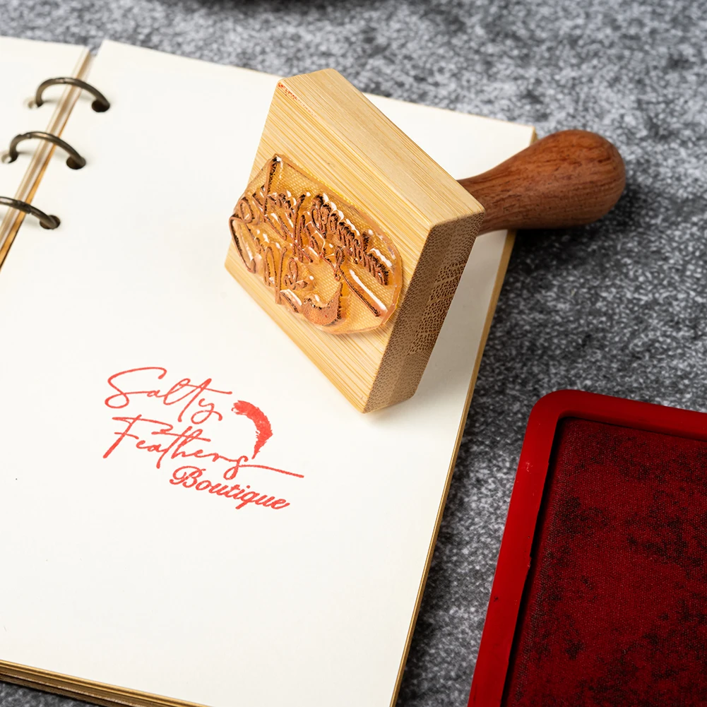 Company Logo Custom Wedding Handmade Wooden Block Rubber Stamp for Packaging Name Stamp Set Name Stamp Rubber Stamp Kit Rubber Stamp