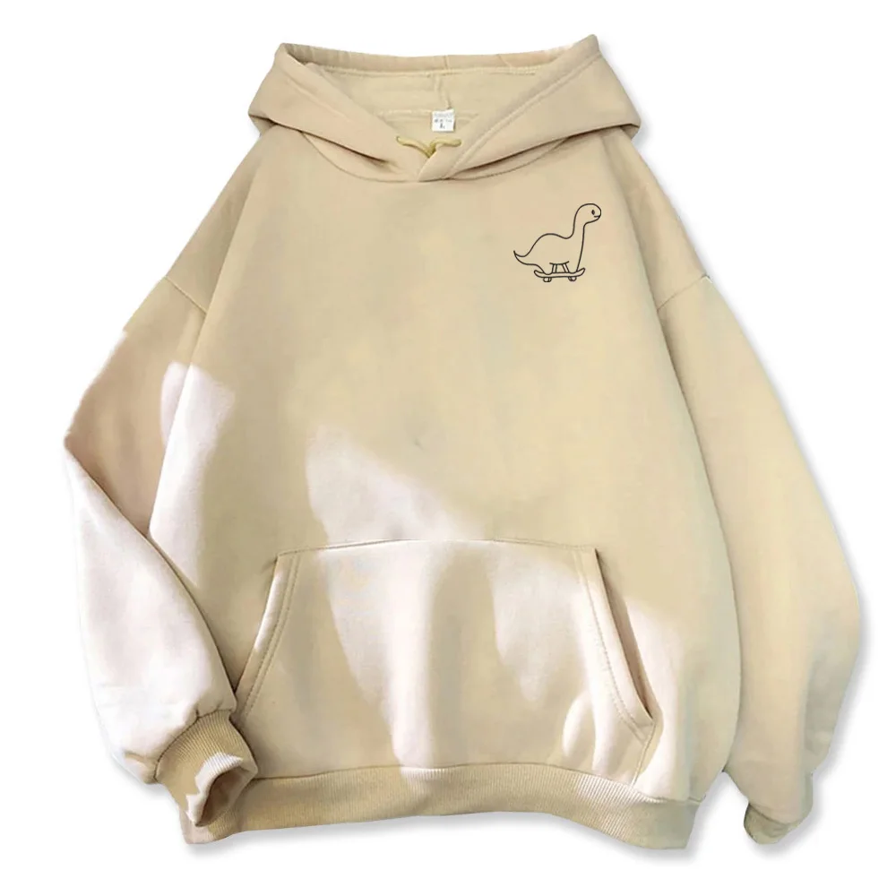 Sudadera con capucha de pareja de patinadores de dinosaurios