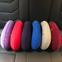 Ergonomic C-Shaped Neck Pillow, Polyester Travel  Car Support Cushion U-shaped Travel Inflatable Pillow 2
