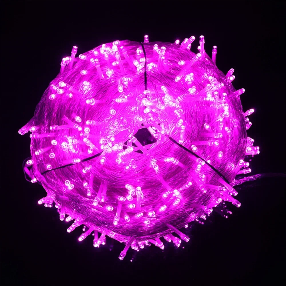 thumbnail image 1 of Guirnalda de luces navideñas para exteriores, 100 m, 200 m, 500 m, 600 m, con cable transparente, para enchufar en el árbol, 1 of 5