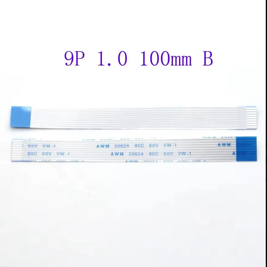 9Pin Flexible Flat Cable FFC Opposite Side 1.0mm Pitch AWM 20624 80C