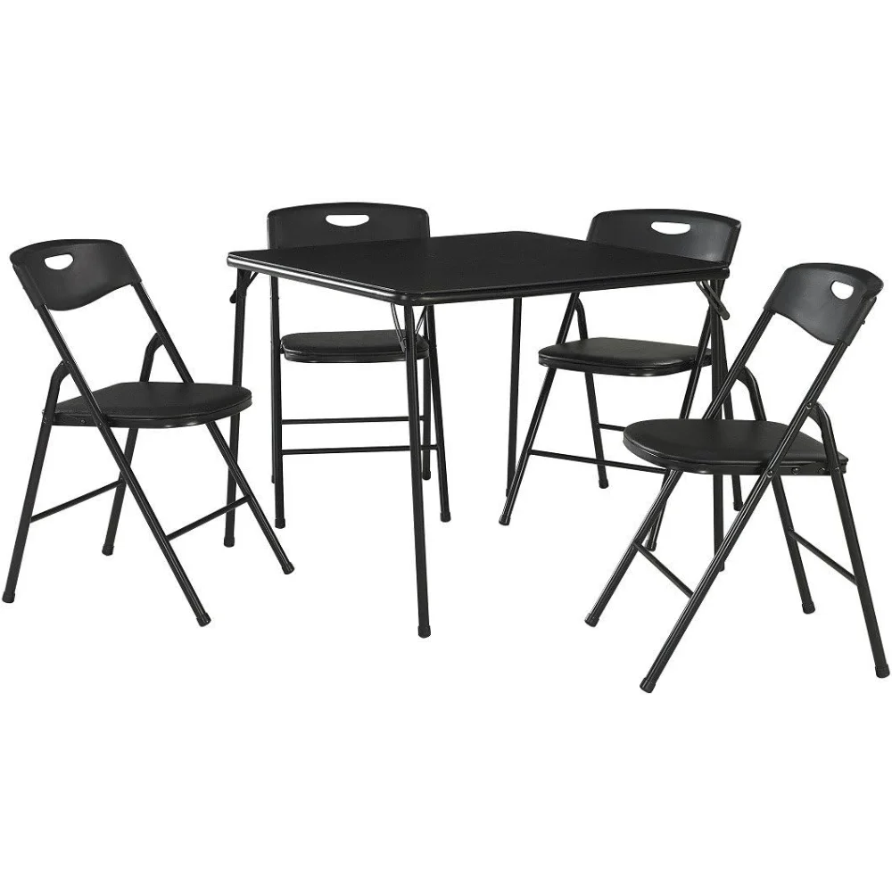 

COSCO 5-Piece Folding Table and Chair Set, Black patio chair outdoor table outdoor patio furniture