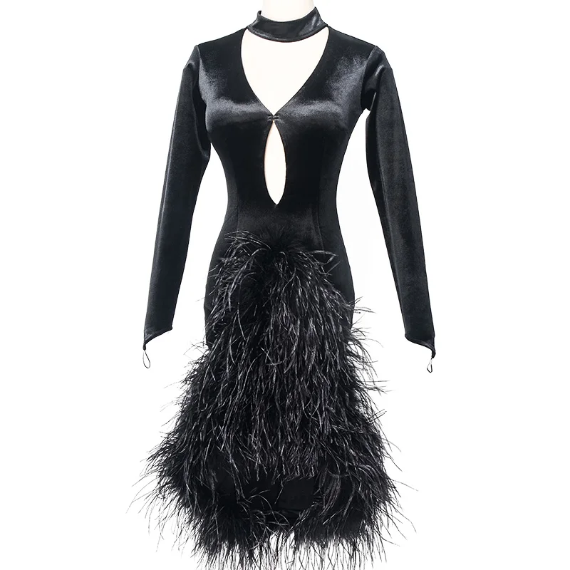 

Standard Latin Dance Skirt Women Premium Black Rumba Samba Latin Game Dress Adult Latin Competition Dancing Dresses