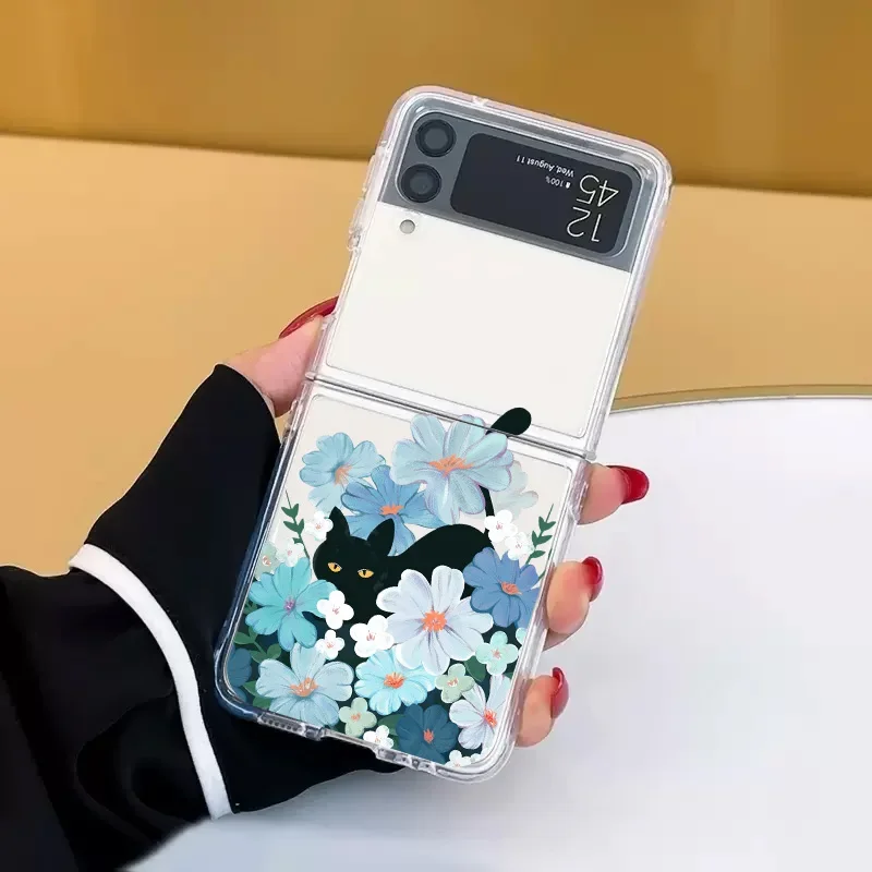 Retro Van-Gogh Black Cat Transparent Clear Phone Case Cover