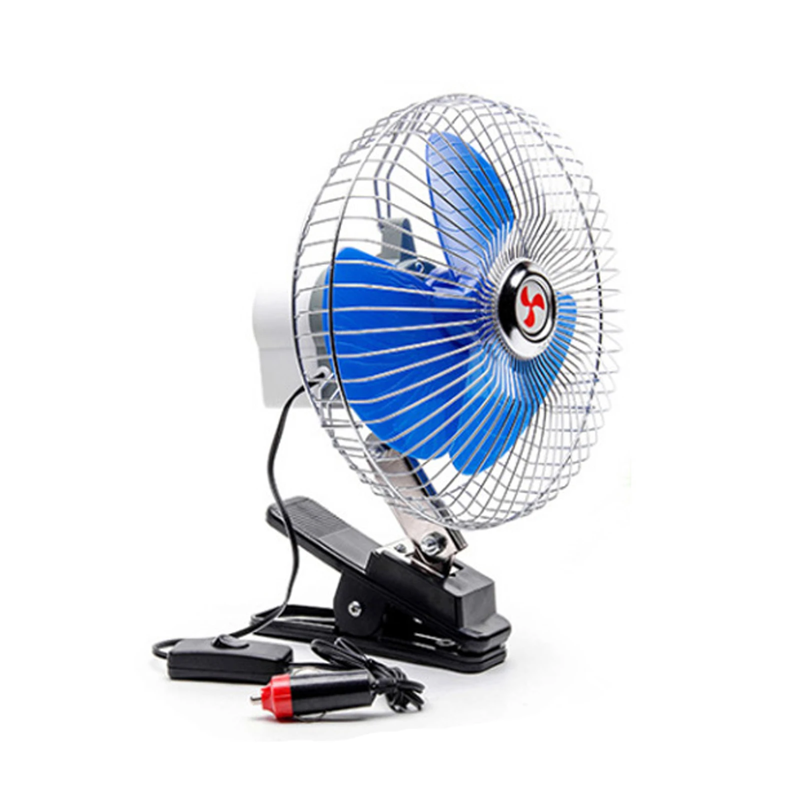 

12V/24V Portable Car Fan Portable Vehicle Cooling Fan With Thickened Clip 180 Degree Rotation Low Noise Vehicle Fan With