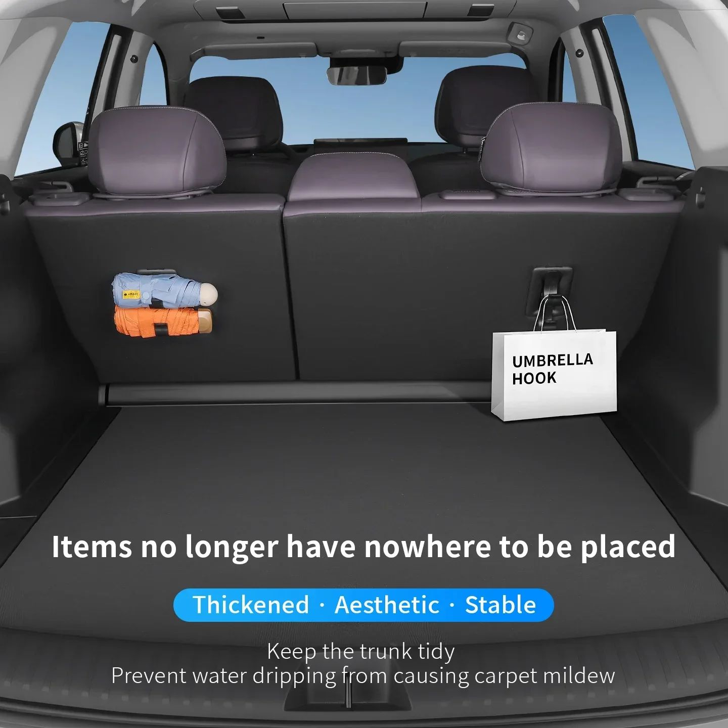 2-piece handbag, car accessories, car hanger, internal storage, car umbrella hook, umbrella holder, universal luggage hook