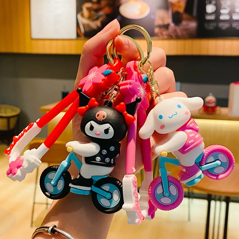 

New Sanrio Hello Kitty Cinnamoroll Kawaii Anime Key Chain Bag Charm Pendant Kuromi Cartoon Cute Doll Decoration Toys for Girls