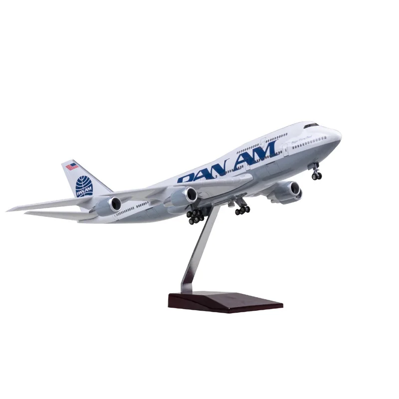 

With Wheels And Lights Pan Am Boeing 747 Simulation Civil Aviation Passenger Aircraft Model Display Gift Collection