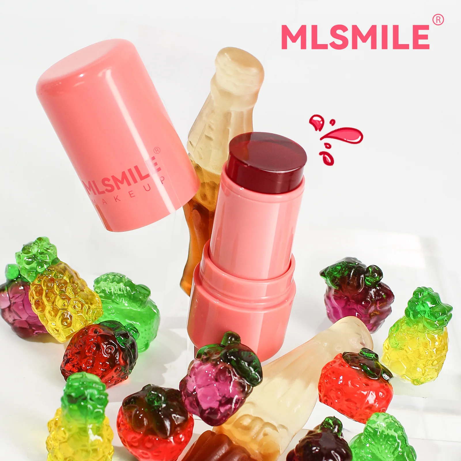 2 PCS Jelly Powder Blusher 2in1 Blush and Lip Rouge Stick Jelly Tint Hydrating Long-Lasting Coloring Vibrant powder blusher blush stick blush powder facial blusher