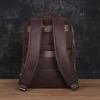 Leather Backpack Men's Backpack Top Layer Cowhide Computer Bag Large Capacity Hiking Bag Retro Travel Bag Fashion Schoolbag 2
