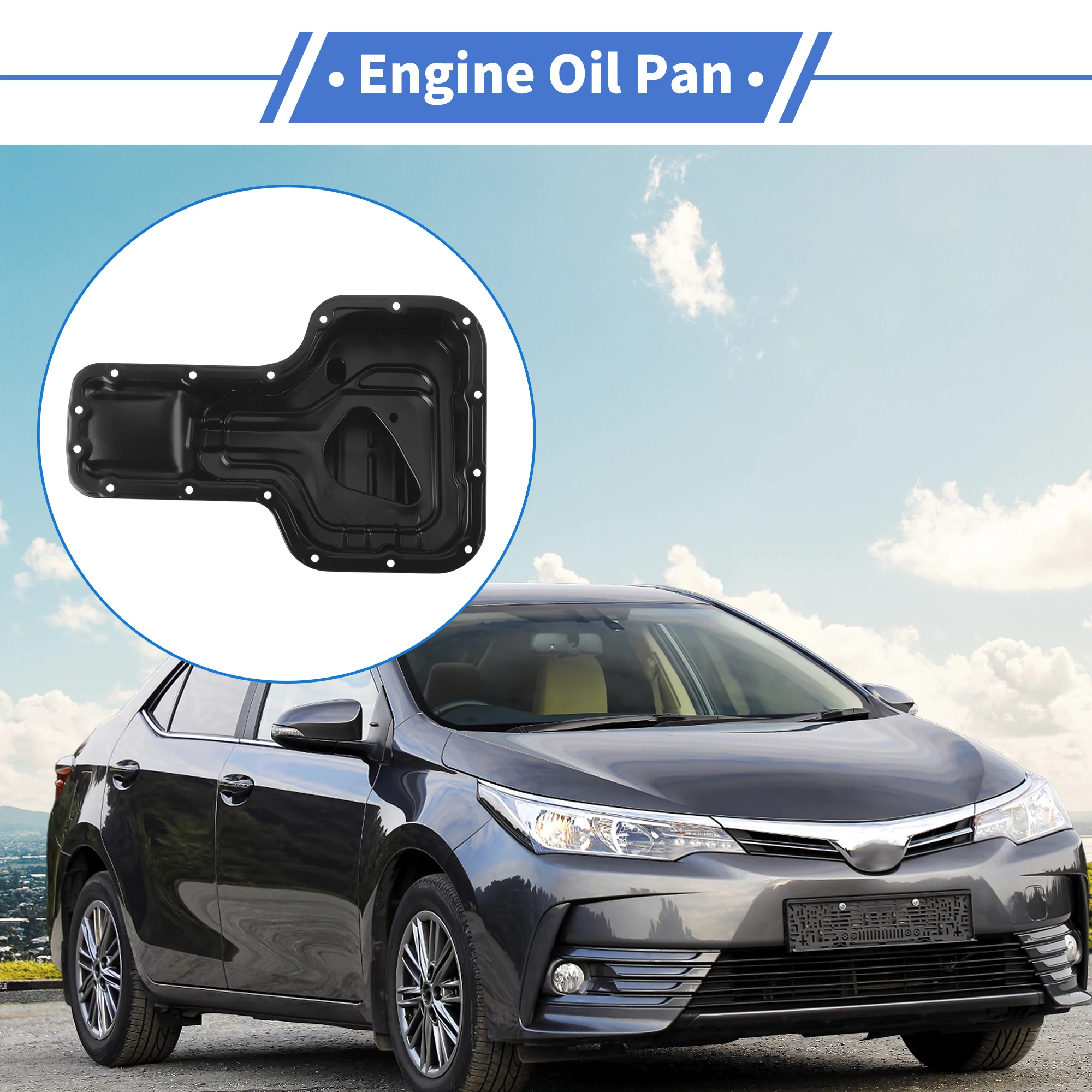 UXCELL No.264314 Engine Oil Pan for Toyota Corolla 1998-2008 Aluminum Alloy Black