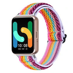 Stretchy Breathable Elastic Nylon Sport Wristband Strap - Samsung Galaxy Fit 3 (Rainbow)
