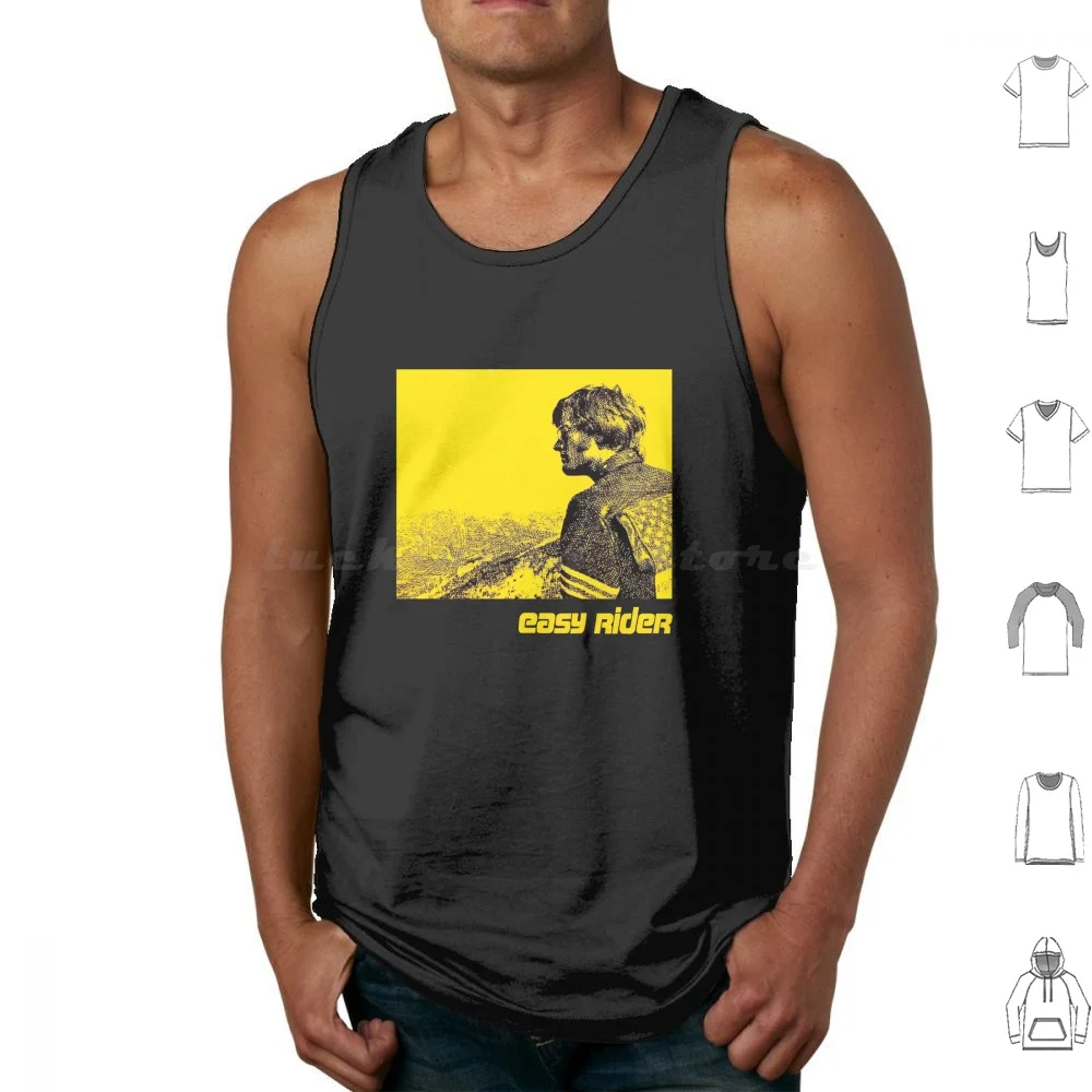 Easy Rider # Fondda Canotte Gilet Senza Maniche Easy Rider Peter Festa Di Nozze Controcultura Fresco Originale Elegante Giallo