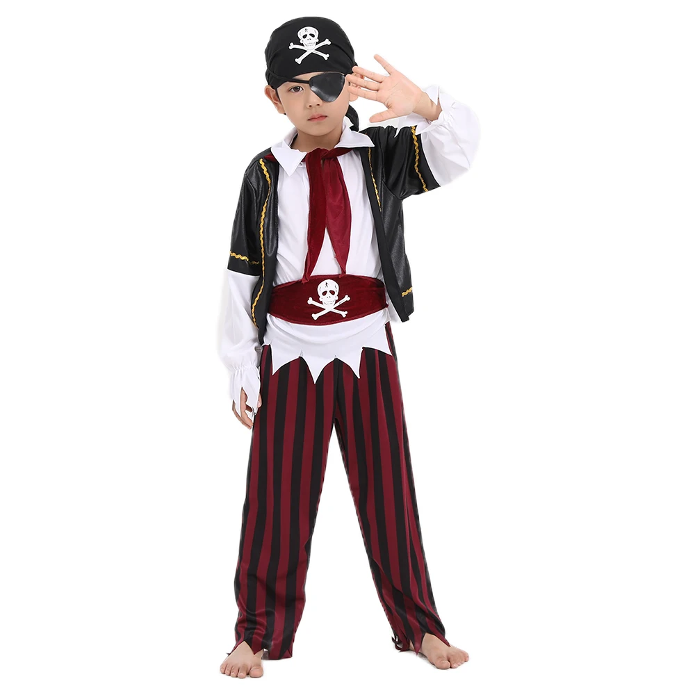 Boys Classic Pirate Costume For Halloween Dress Up Purim Carnival Kids Cosplay Costume