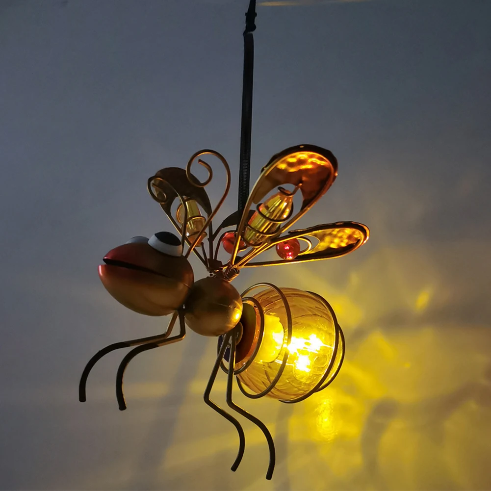 Description Picture 5 of itemSolar Powered Hanging Flying Insects Lamp Bug Glowing Lamp Garden Bug Light Ornament for Backyard Balcony Porch