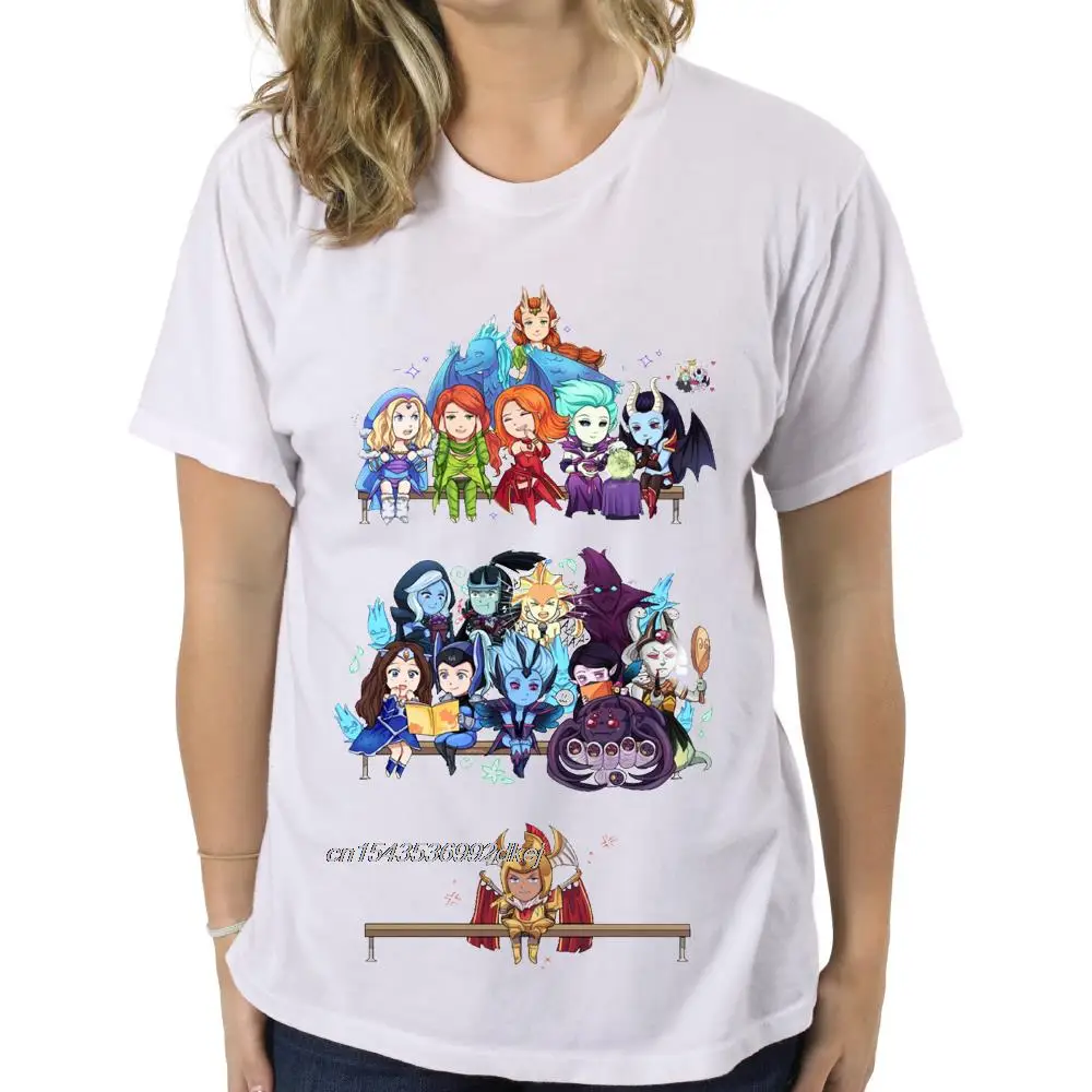 

DOTA 2 Heroes Logo Defense Of The Ancients Men's White Black T-Shirt Size S-2XL T Shirt Men Tees Brand Clothing Funny Euro Size