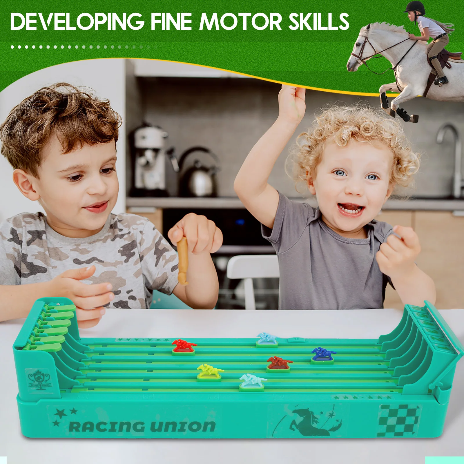 Horse Racing Game Fun Horse Race Board Game Relaxing Horse Running Game Safe Horse Racing Table Game with 6 Horses for Friends