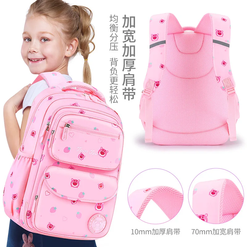 Disney Tsum School Bags For Girls Grade 3-6 Middle Primary Student Shoulder Orthopedic Backpack Large Capacity Kids Gift Mochila